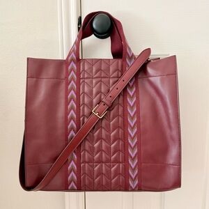 NWOT Fossil Elegant Burgundy Tote Bag